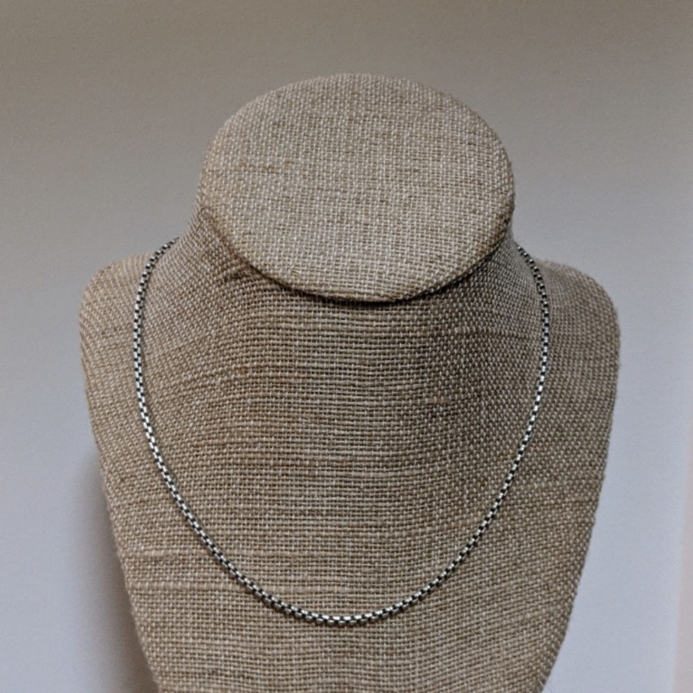 3mm 16 inch length box chain Silver Necklace
